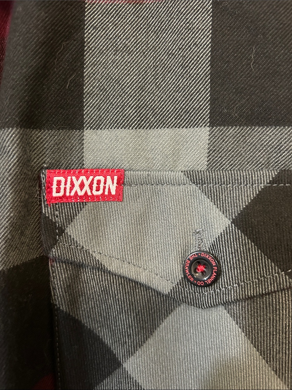 DIXXON “The Brawler” Burgundy and Gray Plaid Button-Front Shirt - Picture 3 of 4